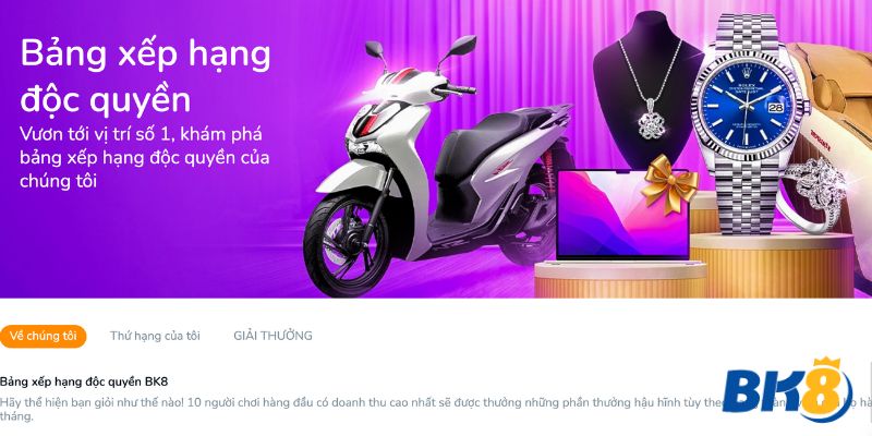 Bảng xếp hạng BK8 có gì? 