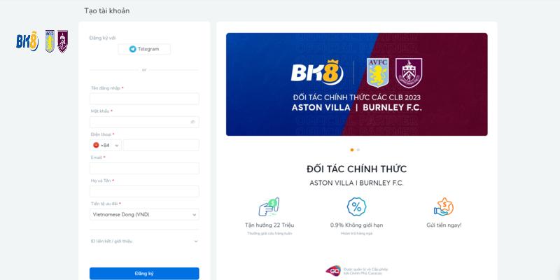 Hướng dẫn tân thủ đăng ký BK8 nhanh nhất